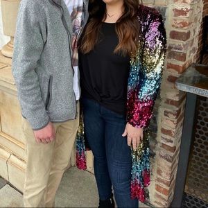 Long sleeve sequin cardigan